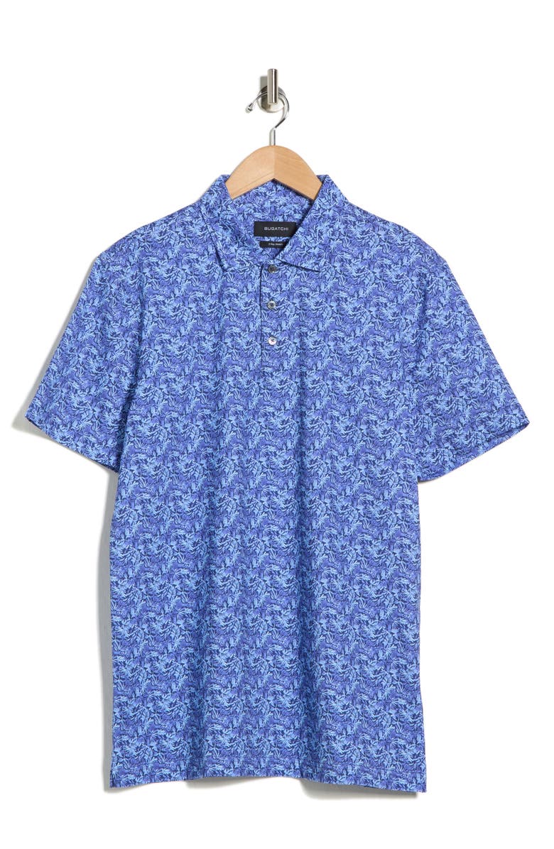 Bugatchi Victor OoohCotton<sup>®</sup> Leaf Polo, Alternate, color, Navy