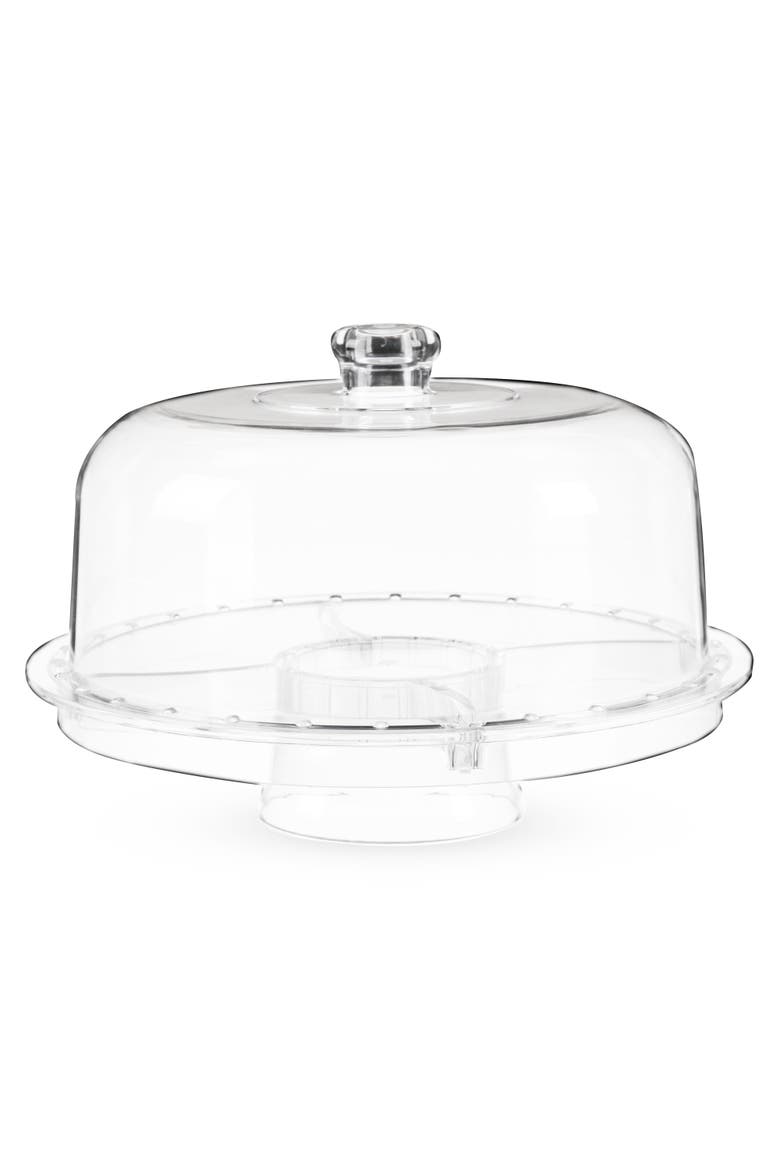 Multi-Functional Acrylic Server with Bundt Cake Mold, Alternate, color, Clear