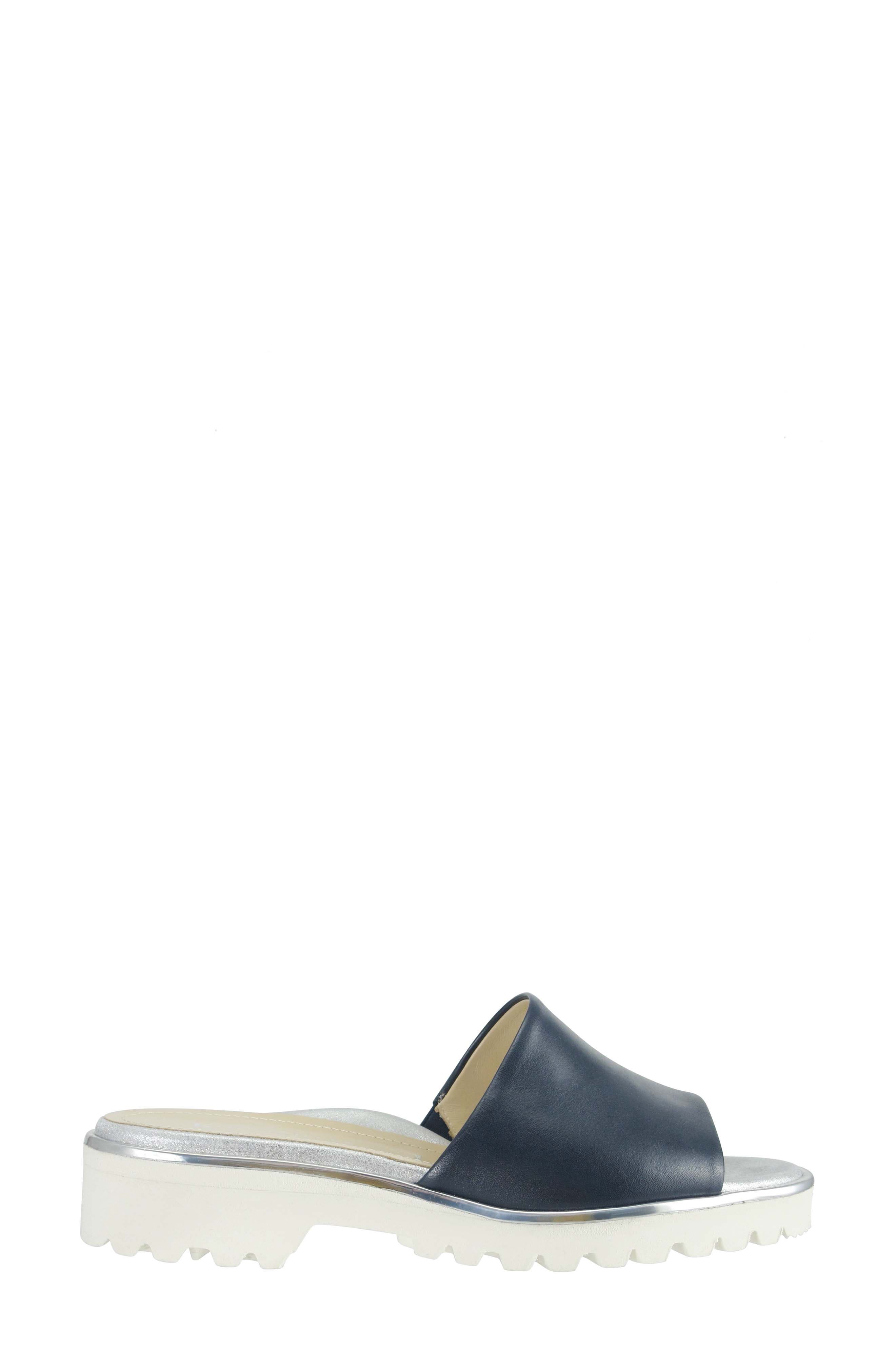 All Day Heels® Carley Water-Resistant Slide Sandal, Alternate, color, NAVY SILVER