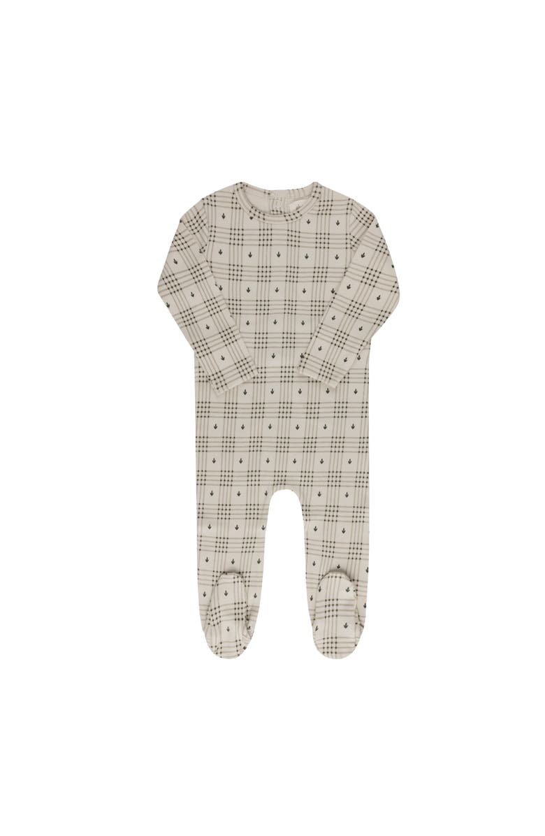 Ely's & Co. Cotton Floral Plaid Collection - Footie, Main, color, Tan