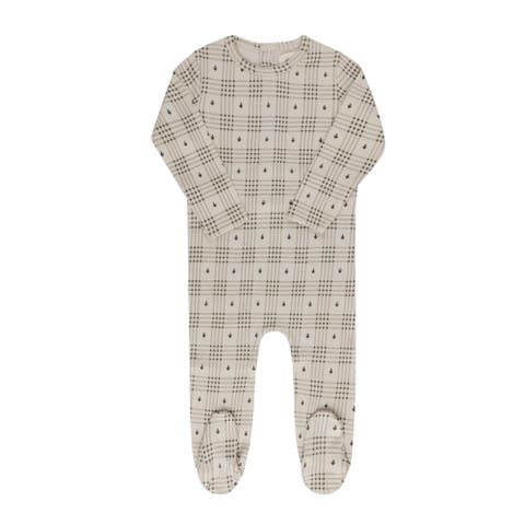 Cotton Floral Plaid Collection - Footie