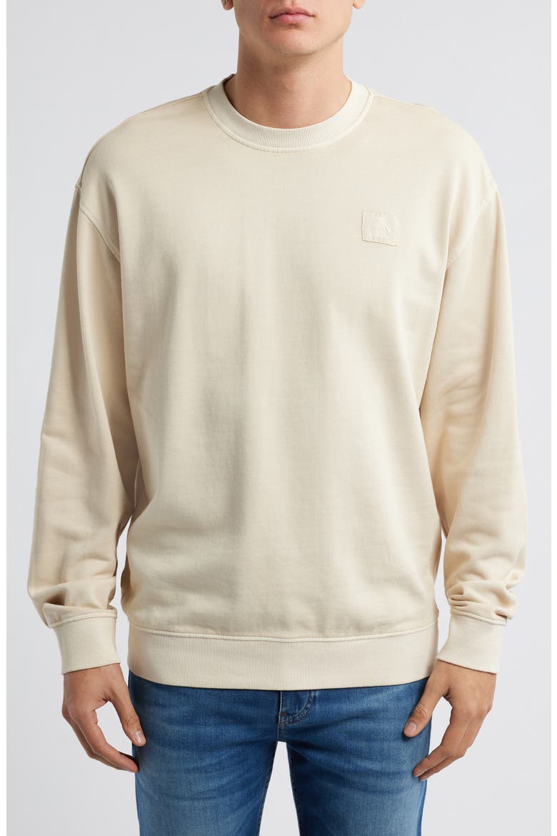 Cotton French Terry Crewneck Sweatshirt, Main, color, BIRCH