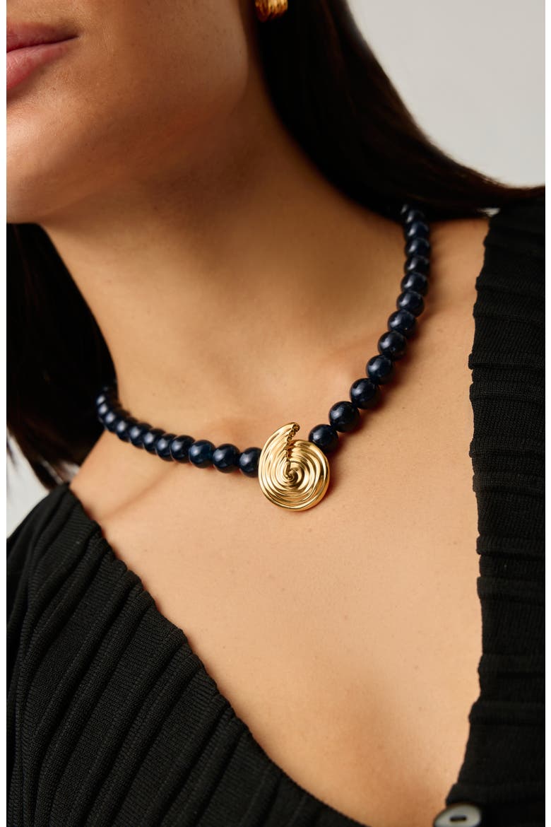 Beaded Spiral Pendant Necklace, Alternate, color, GOLD