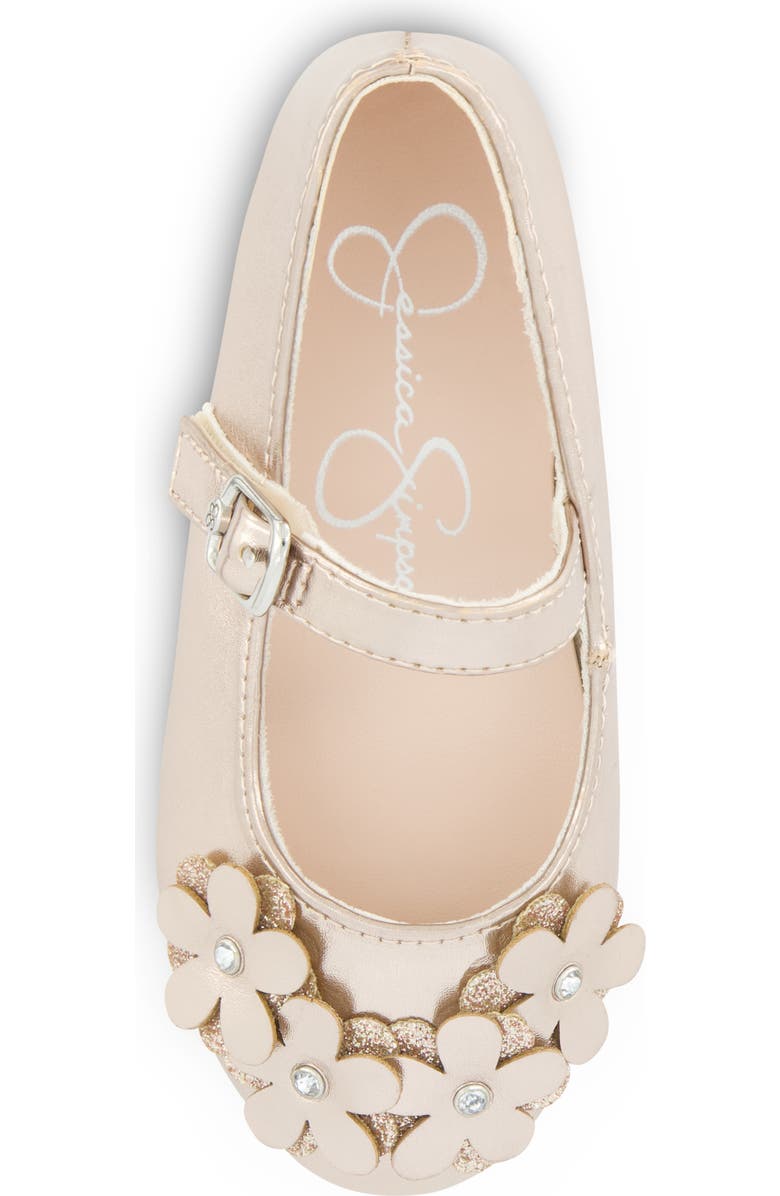 Jessica Simpson Kids' Amy Petal Mary Jane Flat, Alternate, color, Champagne