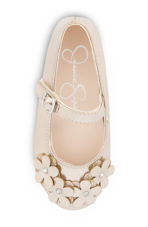 Jessica Simpson Kids' Amy Petal Mary Jane Flat In Gold