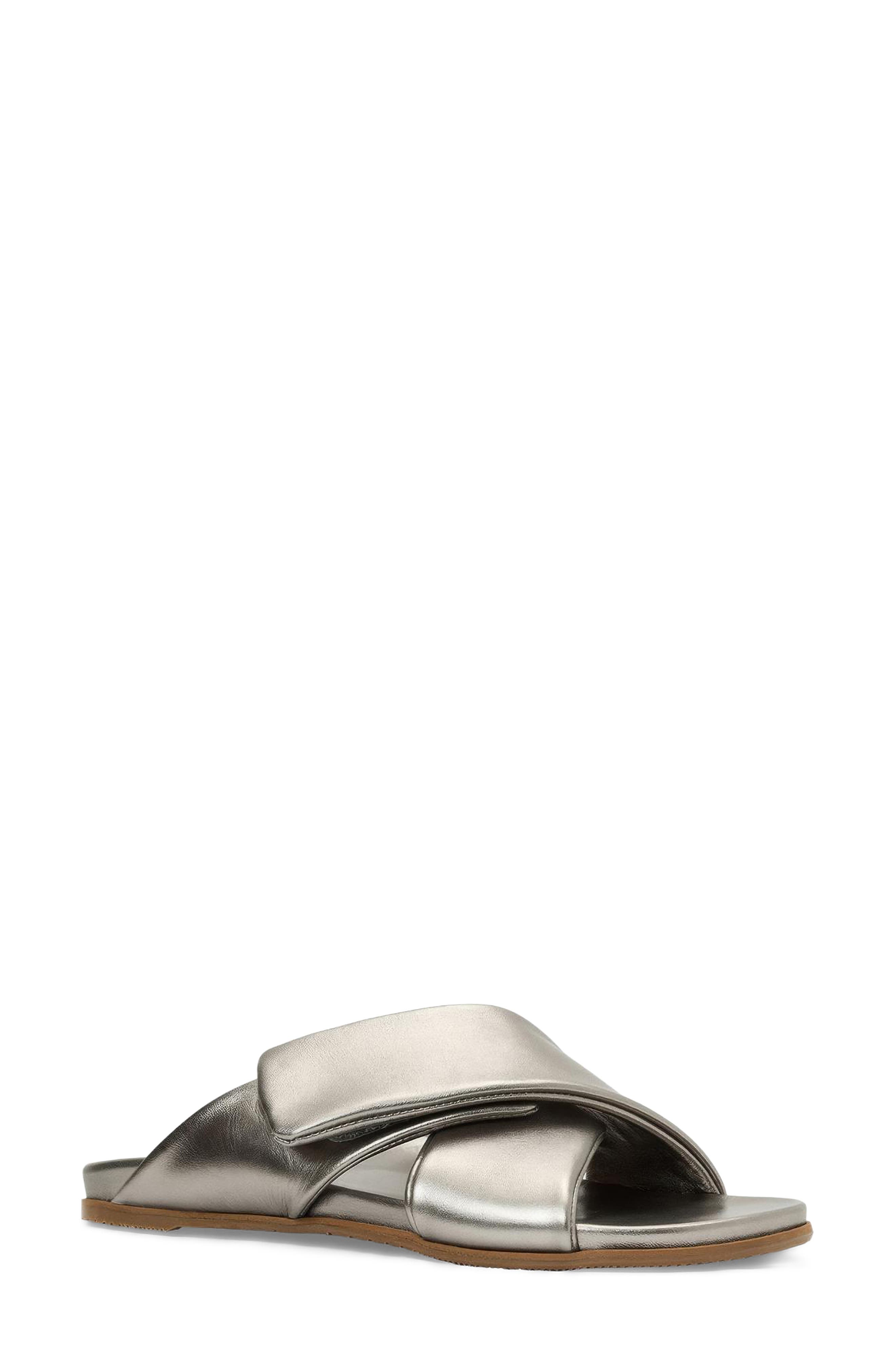 Cabra Slide Sandal, Main, color, GUNMETAL NAPPA