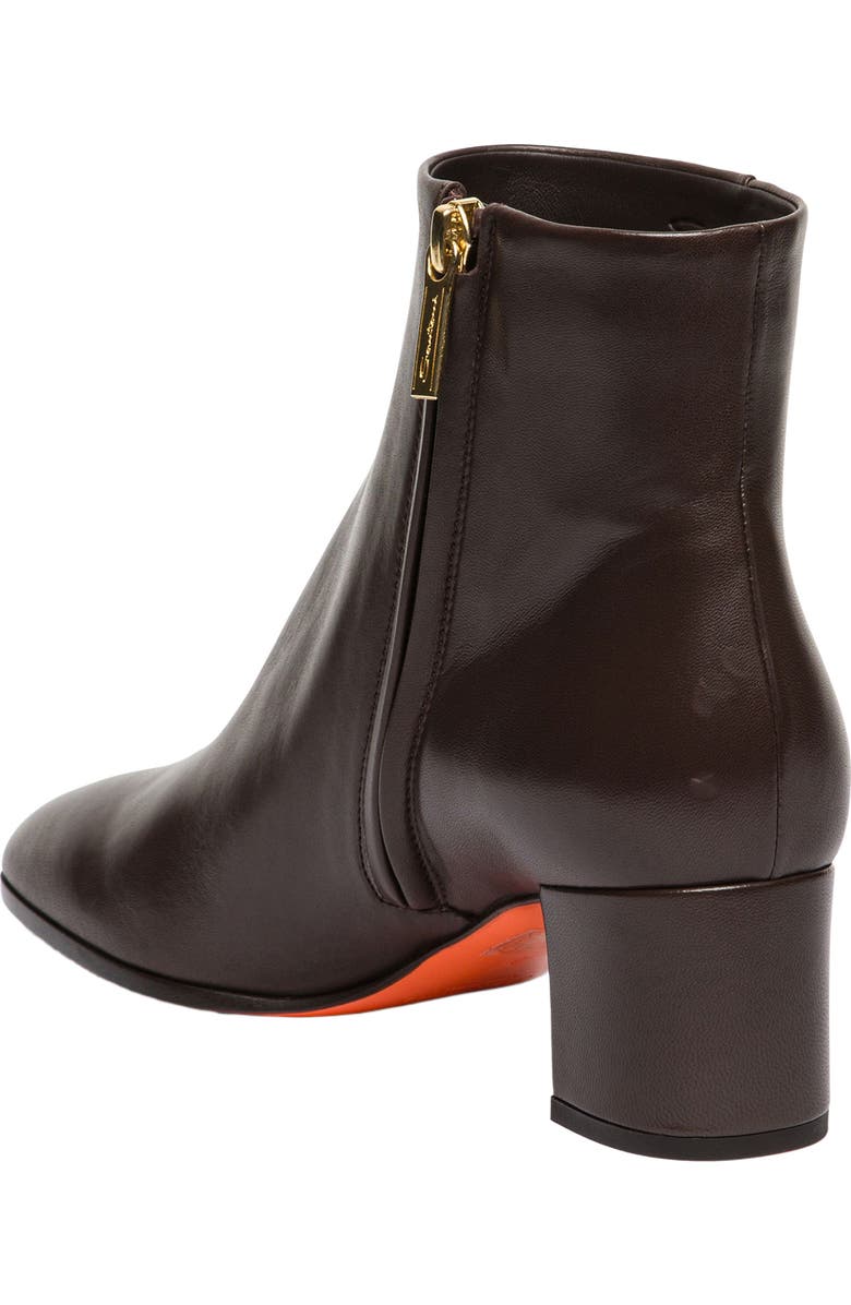 Santoni Women’s leather mid-heel ankle boot, Alternate, color, Brown