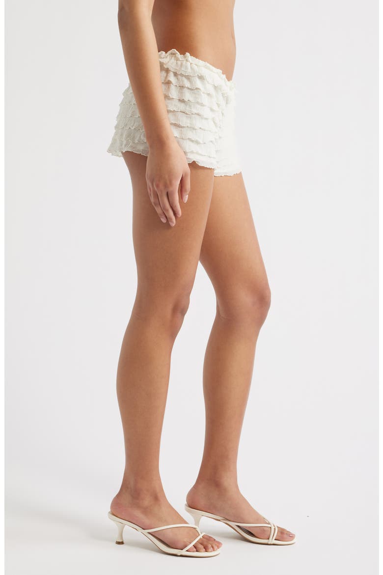 Fia Tiered Ruffle Shorts, Alternate, color, OFF WHITE