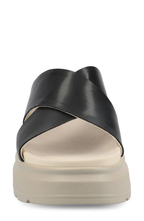 Journee Collection Cathie Platform Wedge Sandal In Black
