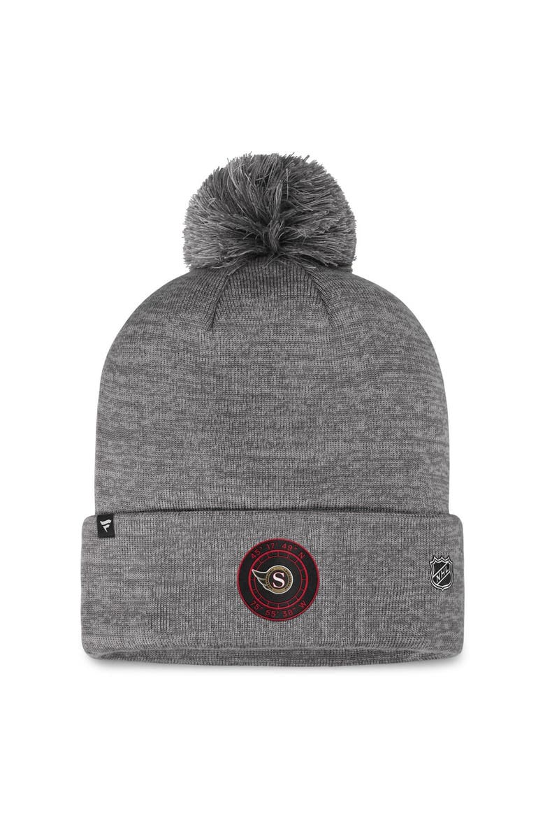 Men's Fanatics Branded  Gray Ottawa Senators Authentic Pro Home Ice Cuffed Knit Hat with Pom, Alternate, color, Gray