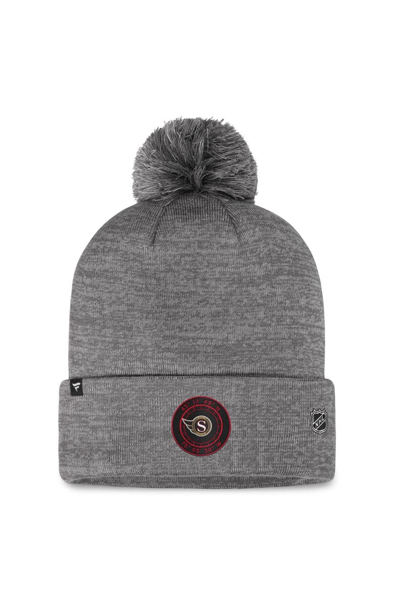 FANATICS Men's Fanatics Branded Gray Ottawa Senators Authentic Pro Home Ice Cuffed Knit Hat with Pom, Alternate, color, Gray