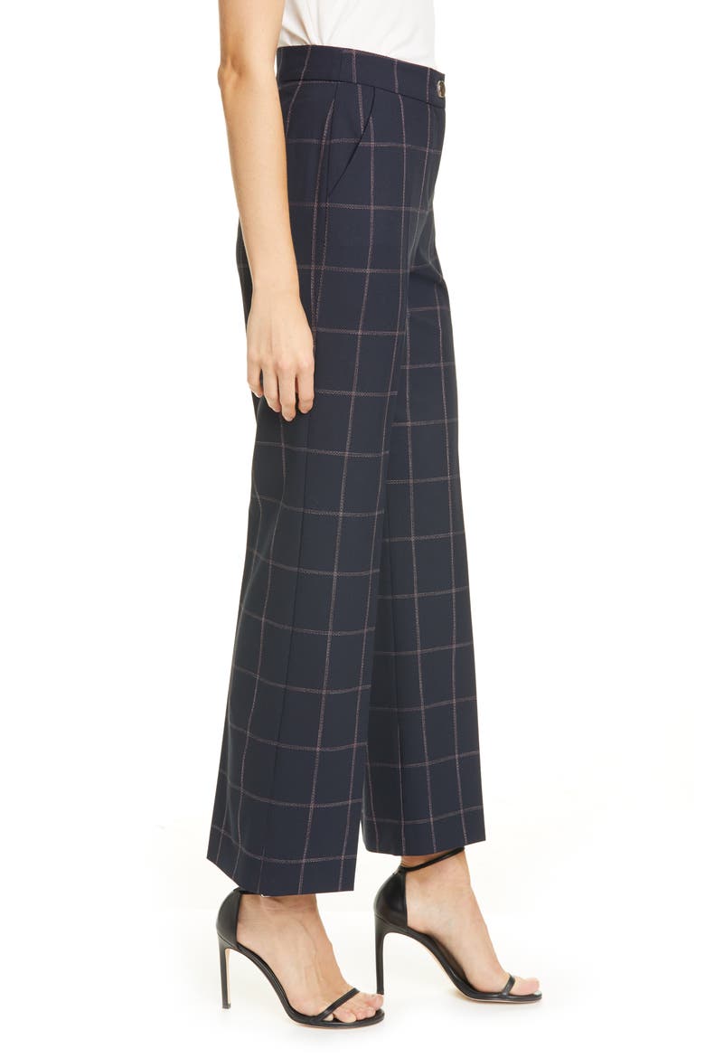 Luunnat Check Wide Leg Pants, Alternate, color, MID BLUE