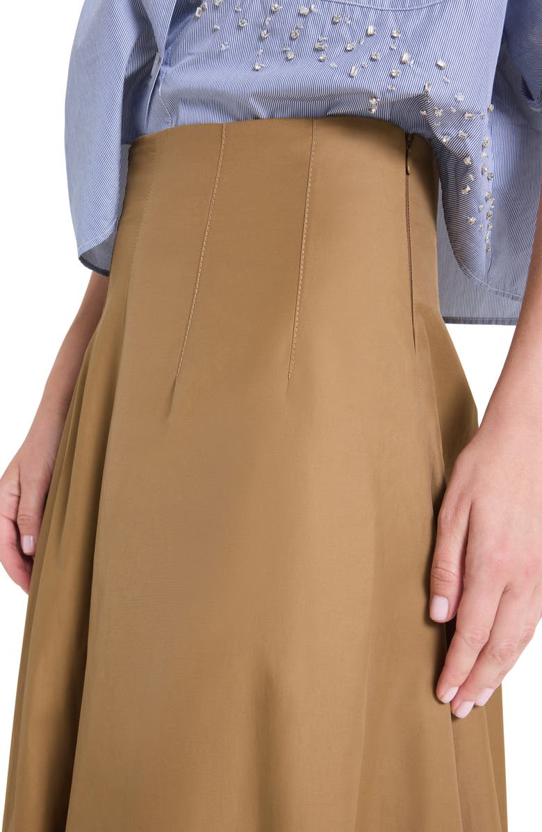 TWP Full Intentions Bubble Hem Midi Skirt, Alternate, color, British Khaki