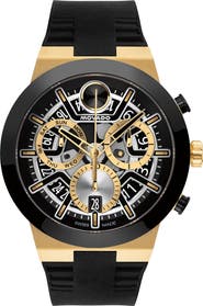 Movado Bold Fusion Skeleton Chronograph Silicone Strap Watch, 44.5mm