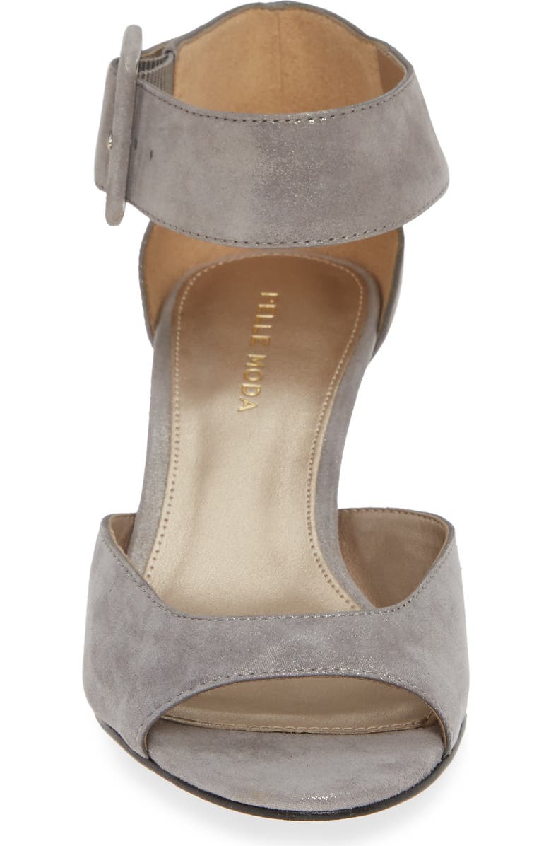 Pelle Moda Berlin Sandal, Alternate, color, Pewter Suede