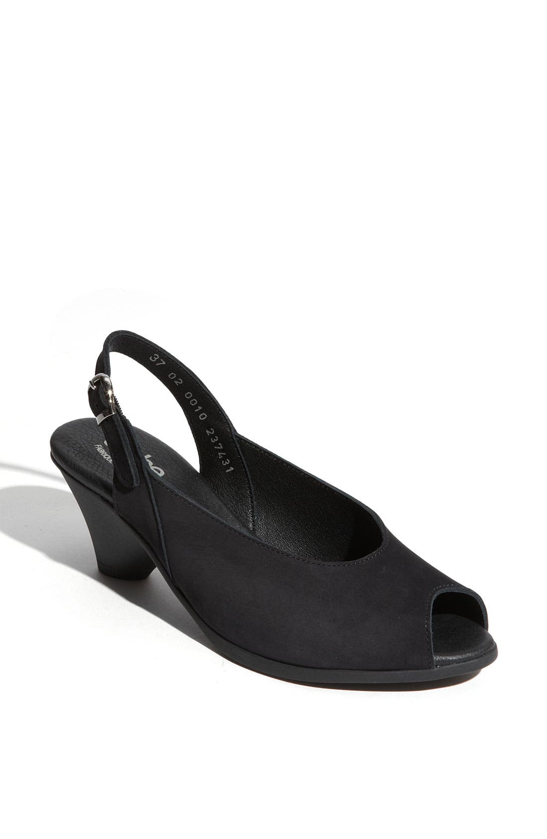 'Exilo' Peep Toe Slingback, Main, color, BLACK