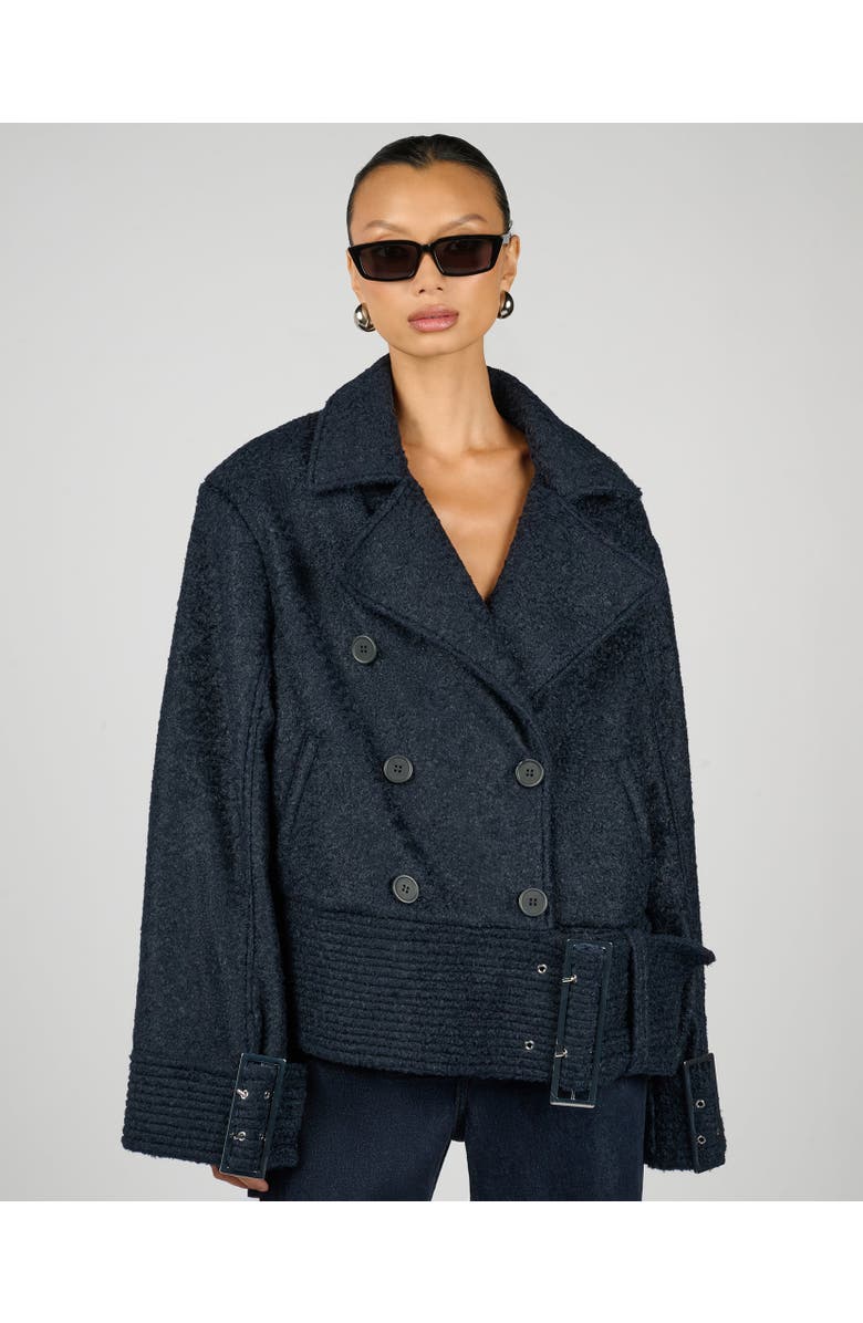 WeWoreWhat Moto Wool Jacket, Main, color, Dark Navy