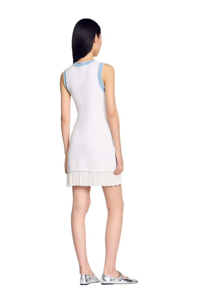 SANDRO Mini knit dress with ruffles, Alternate, color, 