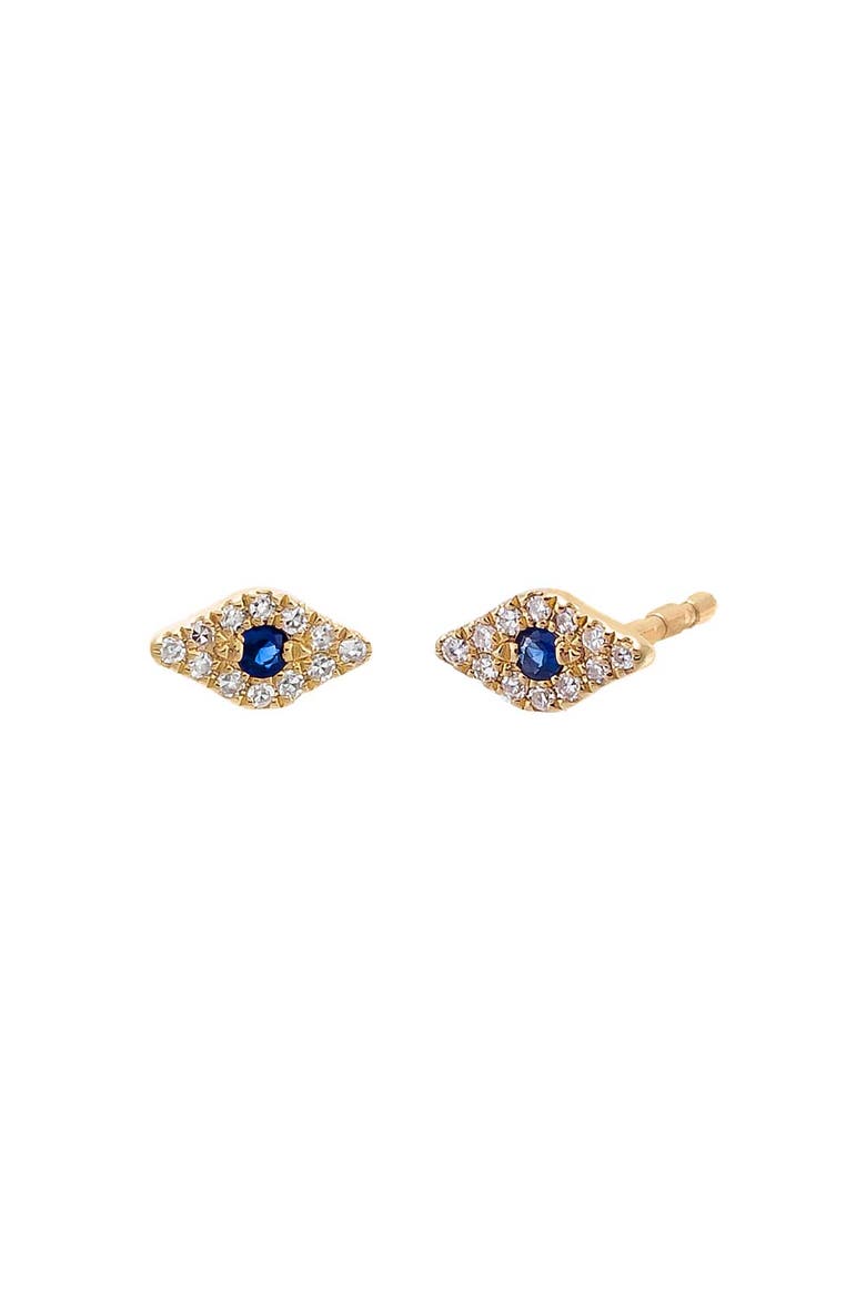 Itty Bitty Pave Evil Eye Diamond Stud Earring 14K, Main, color, 14K Gold
