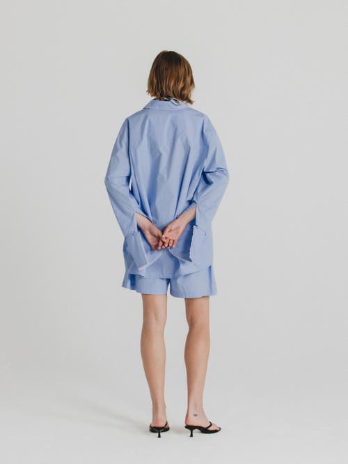 Alas Oversized Poplin Shirt In Blue