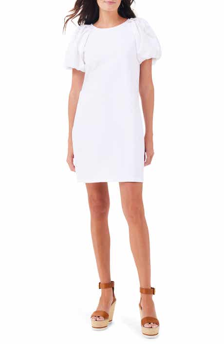 NIC+ZOE Puff Sleeve Cotton T-Shirt Dress