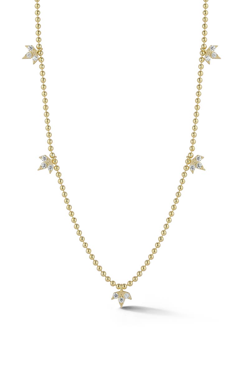 Leaf Station Necklace, Main, color, GOLD