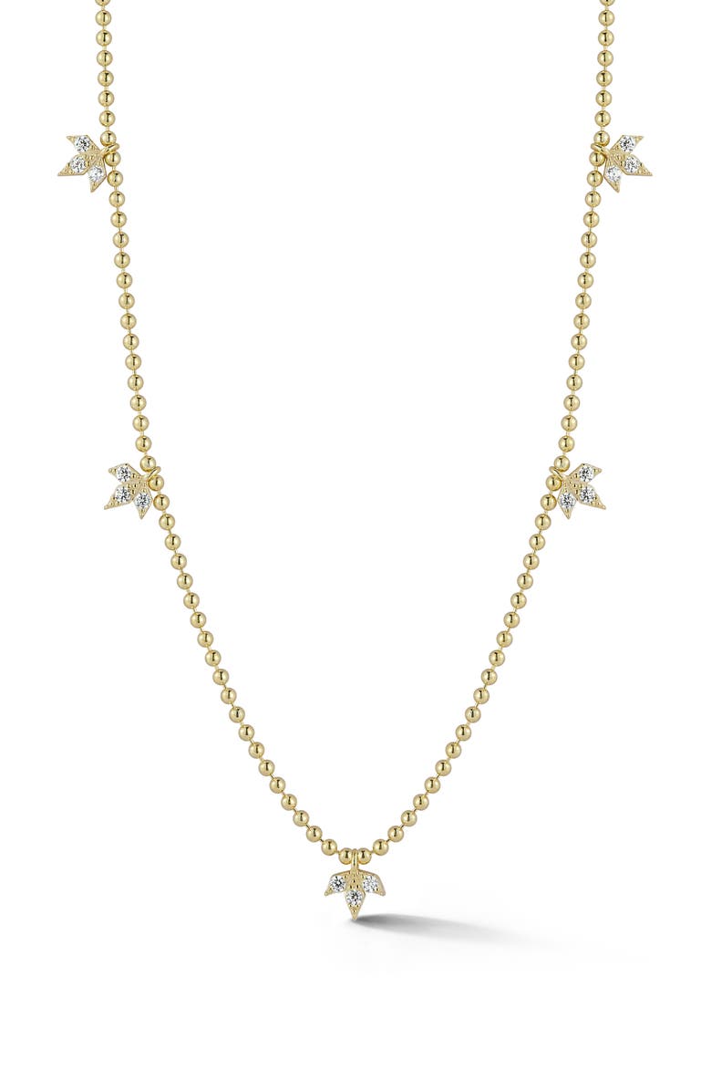SPHERA MILANO Leaf Station Necklace, Main, color, Gold