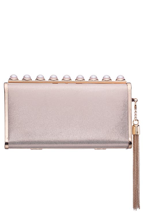 Nina Amos Crystal Clutch in Platino 