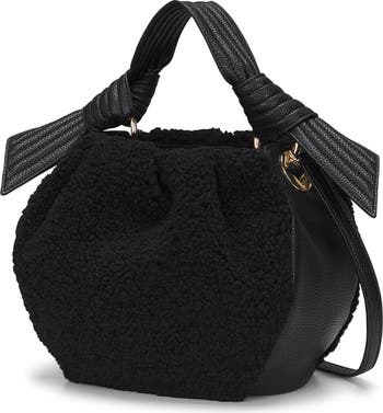 Selenda Faux Shearling Bucket Bag