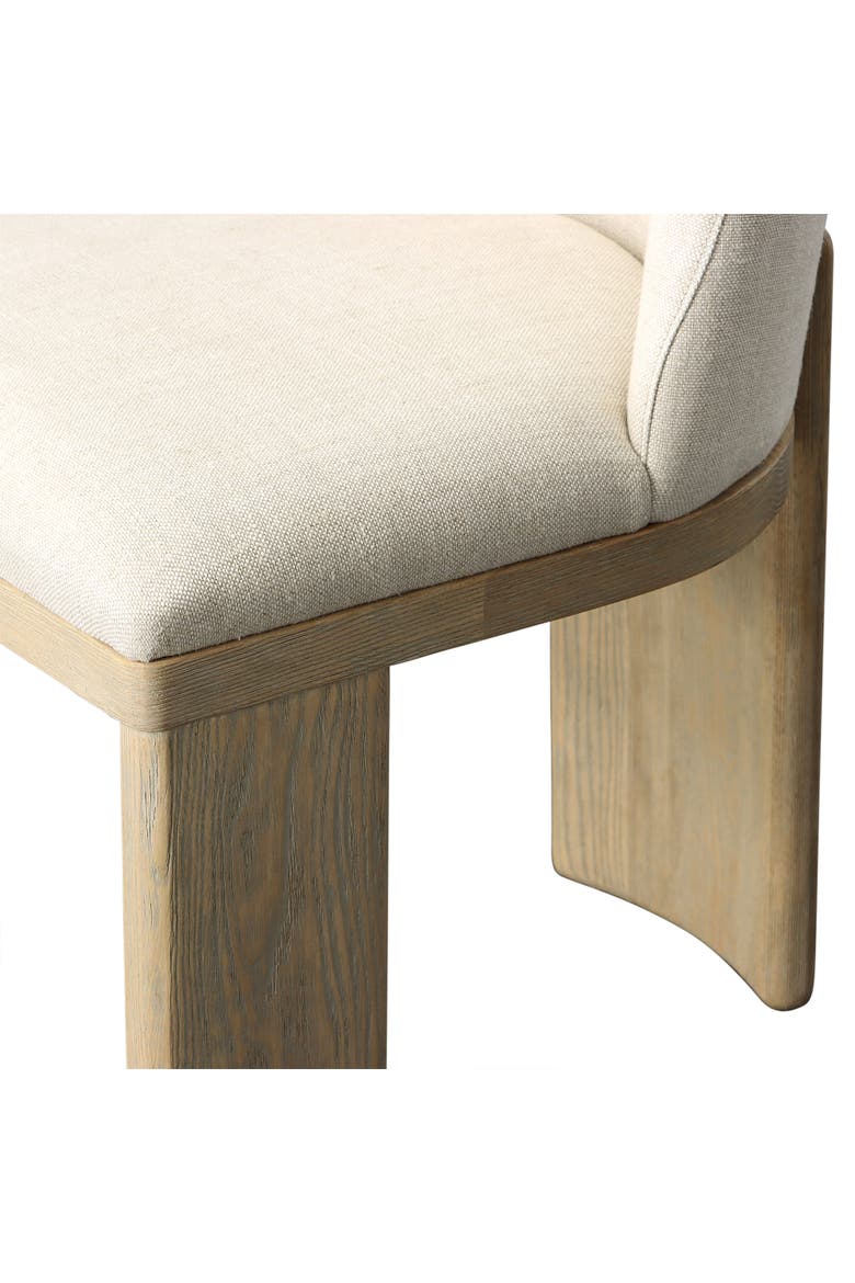 Cora Linen Upholstered Dining Chair with Ash Wood Frame, Alternate, color, Beige