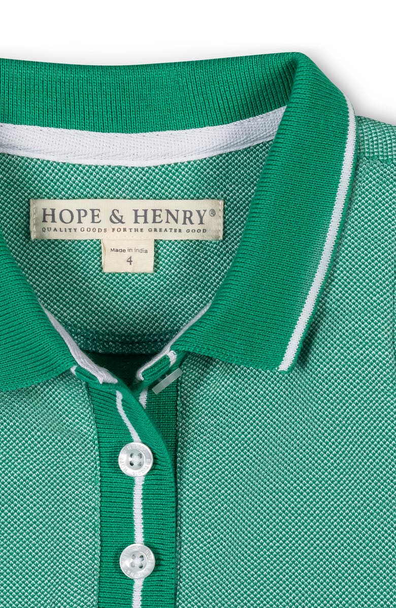 Hope & Henry Kids' Organic Sleeveless Pique Polo Dress, Alternate, color, Kelly Green