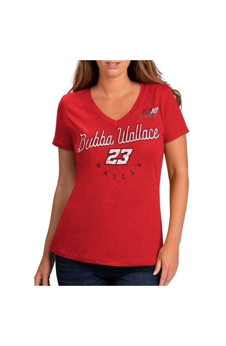 G-III 4HER BY CARL BANKS Women's G-III 4Her by Carl Banks Red Bubba Wallace Bump & Run V-Neck T-Shirt, Alternate, color,