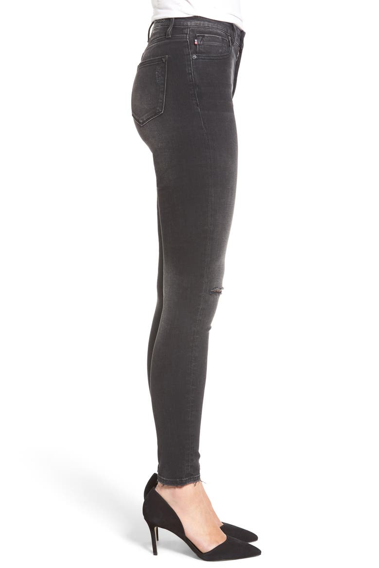Ace Ripped Super Skinny Jeans, Alternate, color, WASHED BLACK