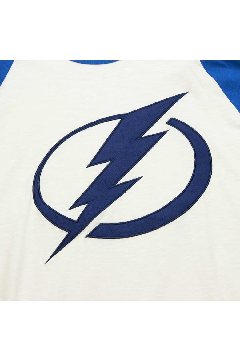 Men's Mitchell & Ness Cream Tampa Bay Lightning Legendary Slub Vintage Raglan Long Sleeve T-Shirt, Alternate, color, Cream