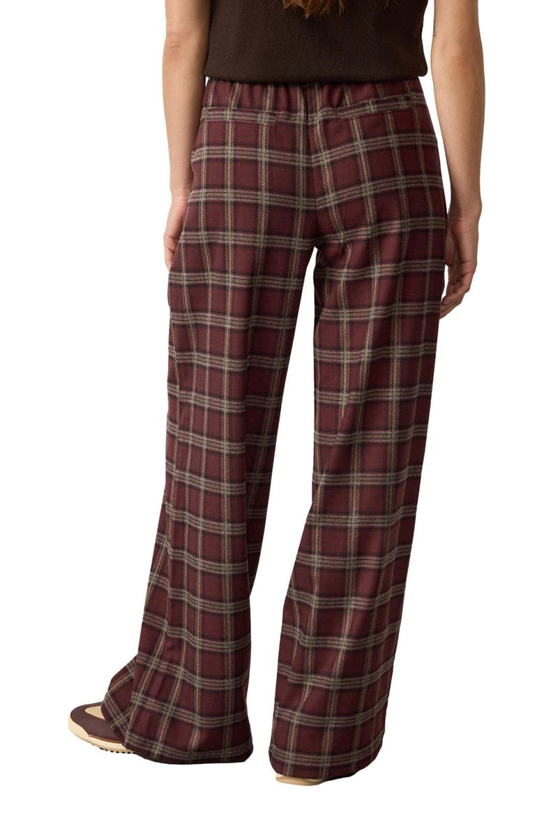 Check Plaid Wide Leg Drawstring Pants, Alternate, color, RED