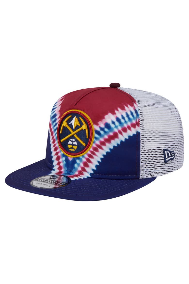 Men's New Era Navy/Red Denver Nuggets Throwback Dye Golfer Snapback Hat, Main, color, Navy