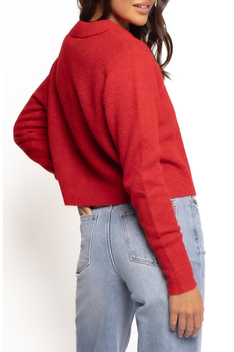 Naya Collar Cardigan, Alternate, color, RED