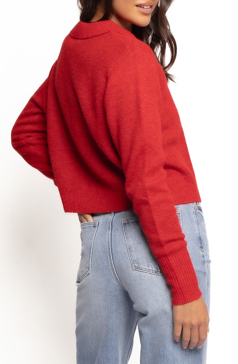 Petal & Pup Naya Collar Cardigan, Alternate, color, Red