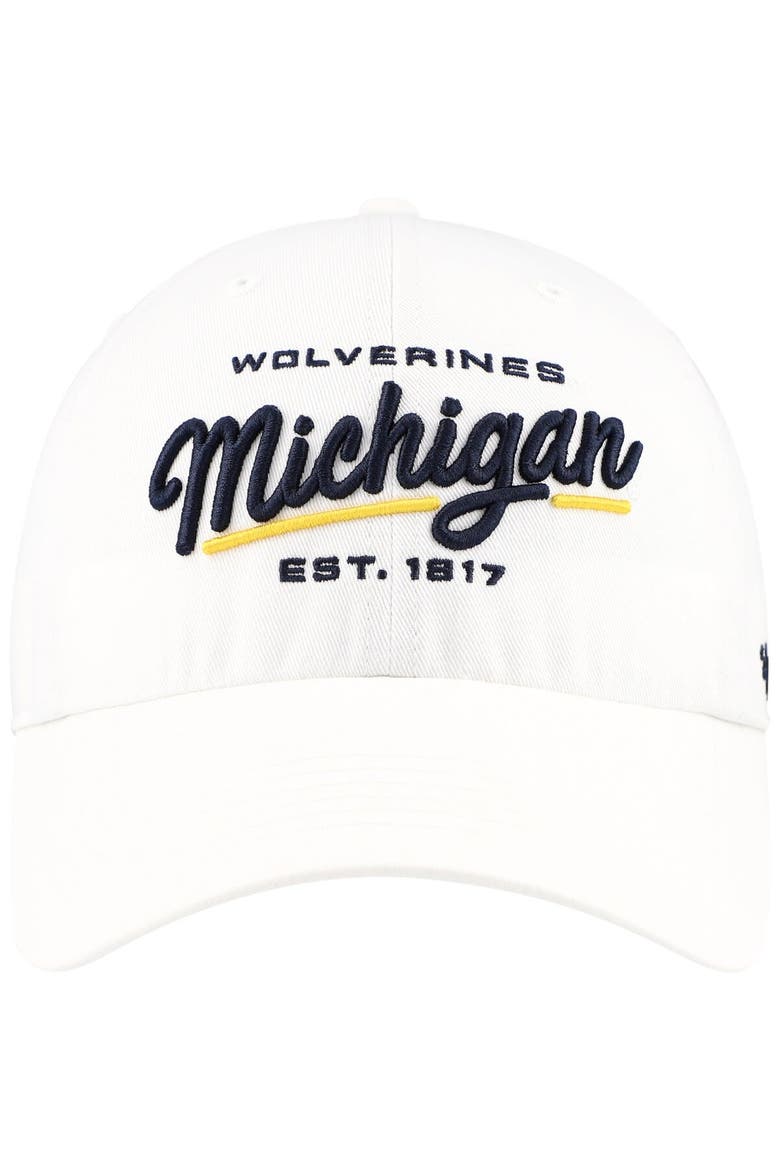 Women's '47 White Michigan Wolverines Sidney Clean Up Adjustable Hat, Alternate, color, White
