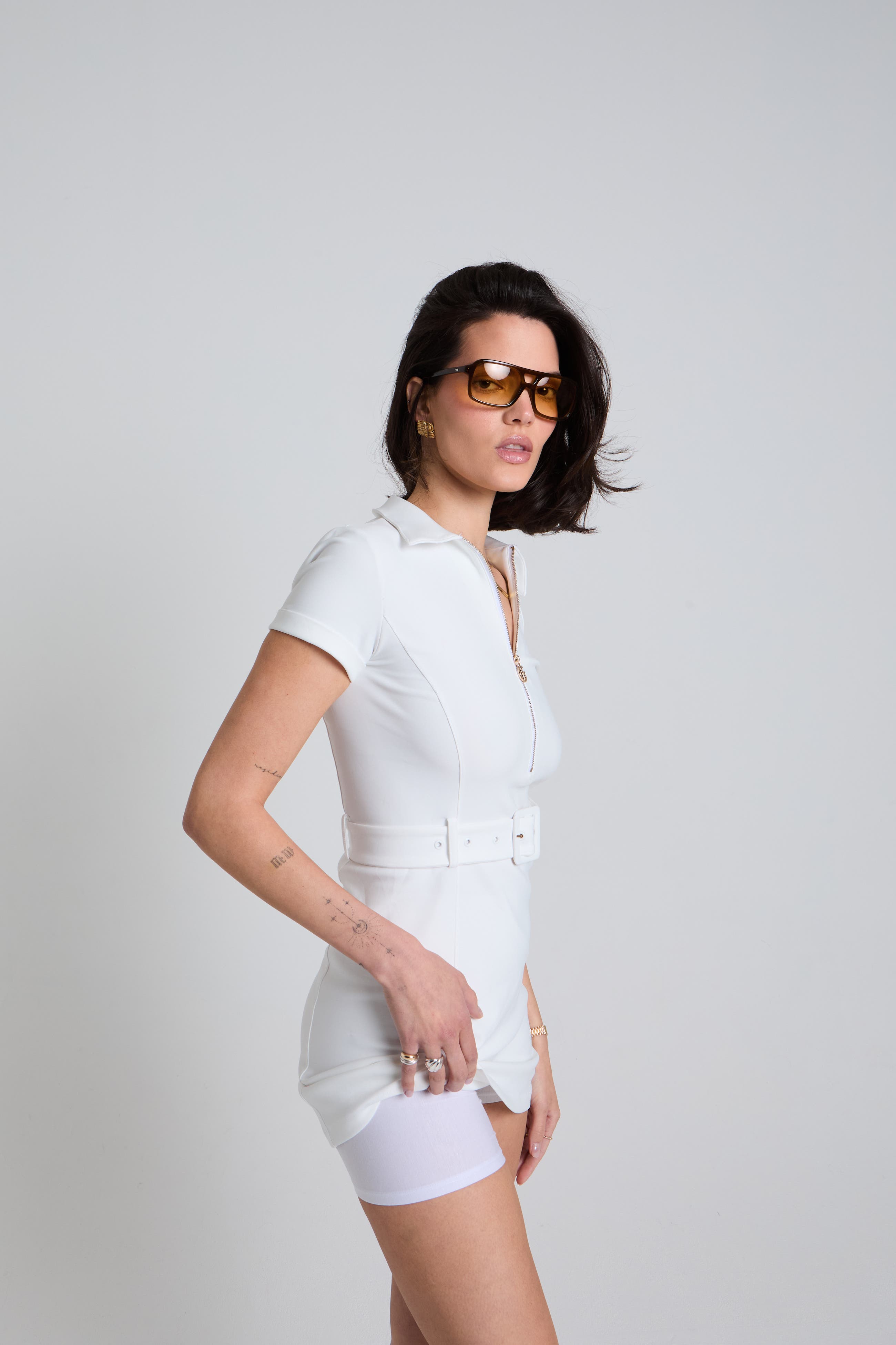 Goldie Byrd All Day Liner Shorts in White 