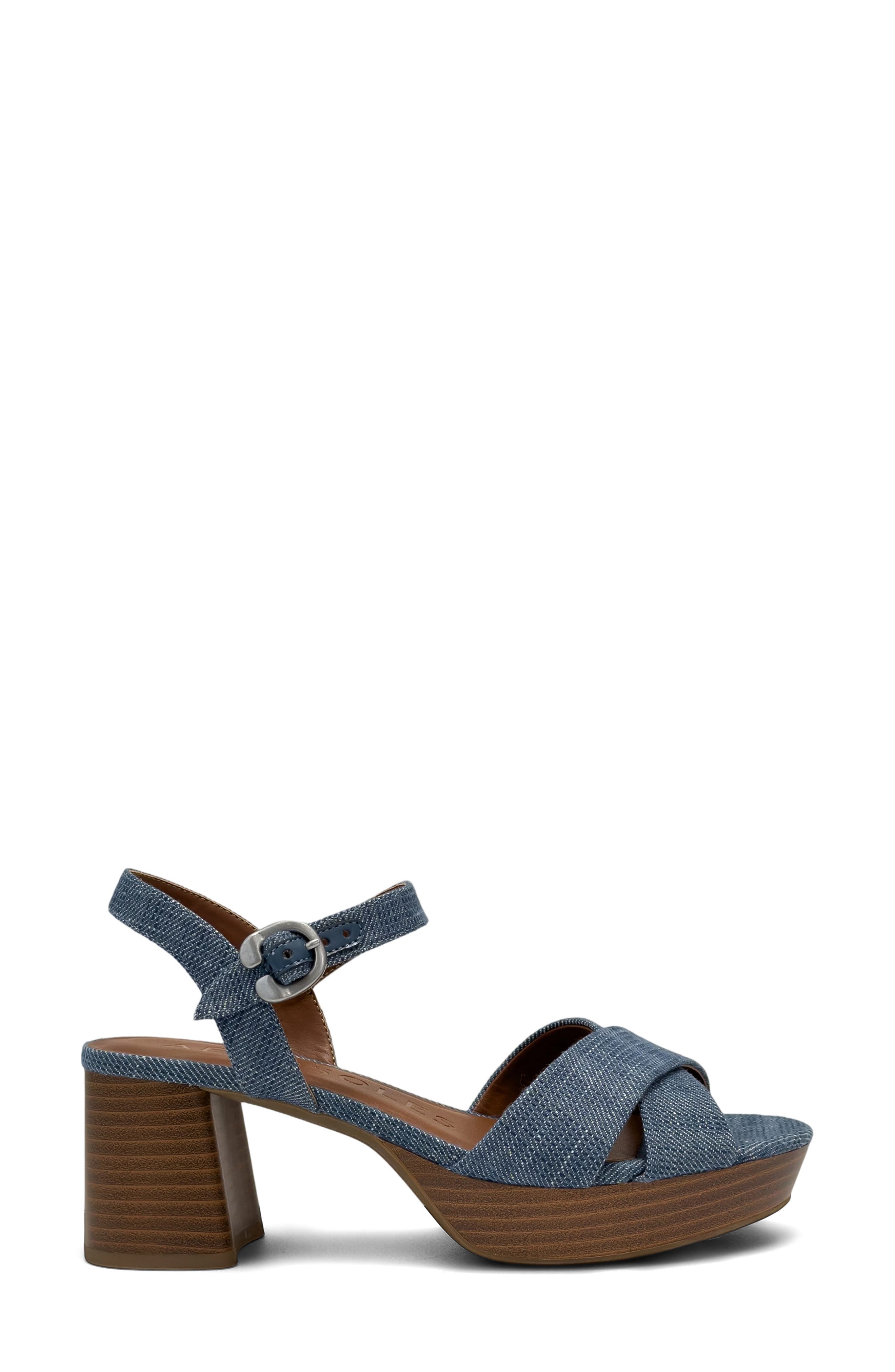 Charlye Ankle Strap Platform Sandal, Alternate, color, BLUE