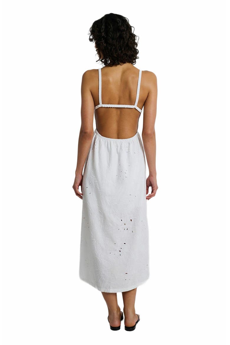 Air Linen Straight Neck Maxi Dress, Alternate, color, WHITE