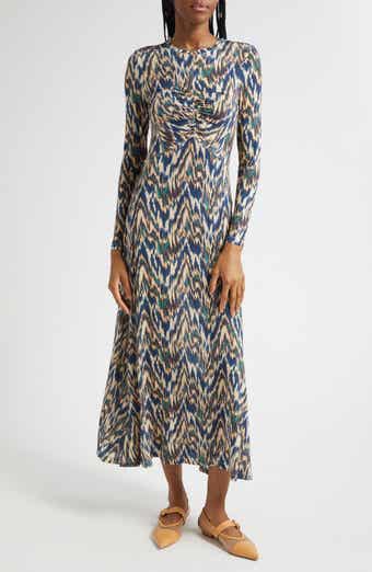 Ulla Johnson Naia Long Sleeve Ruched Maxi Dress