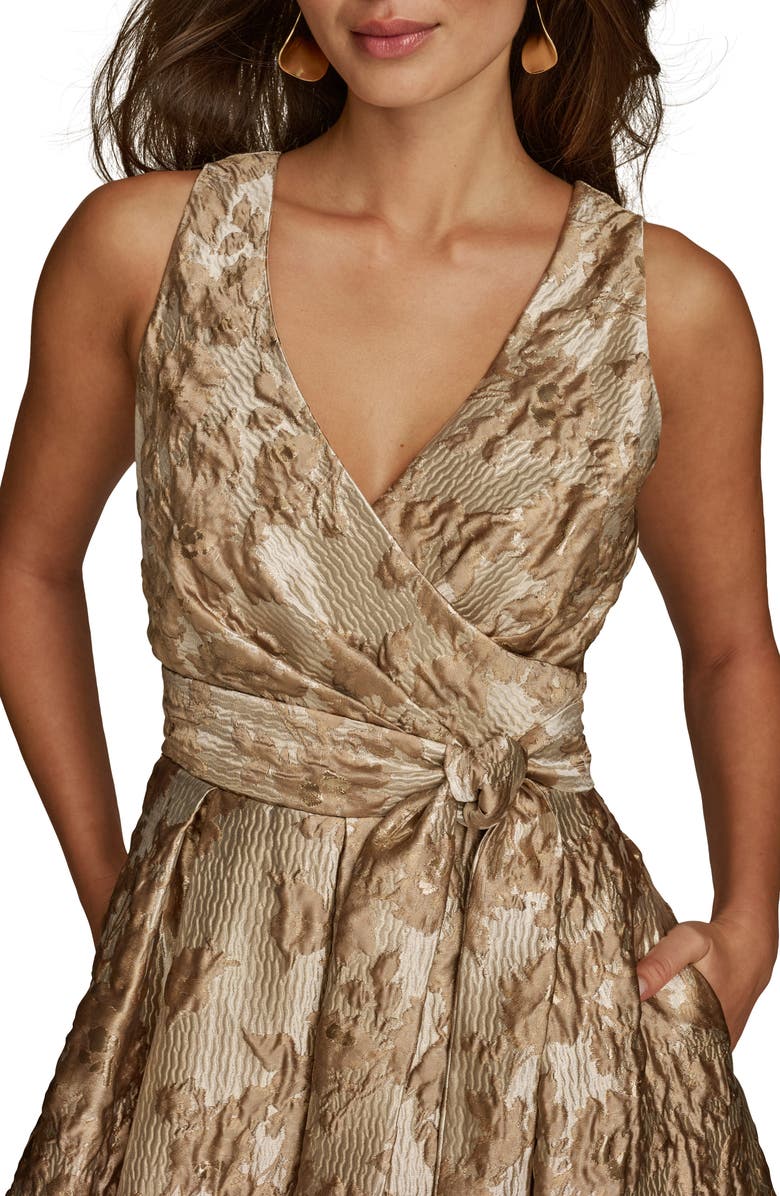 Donna Karan New York Metallic Jacquard Ballgown, Alternate, color, Copper