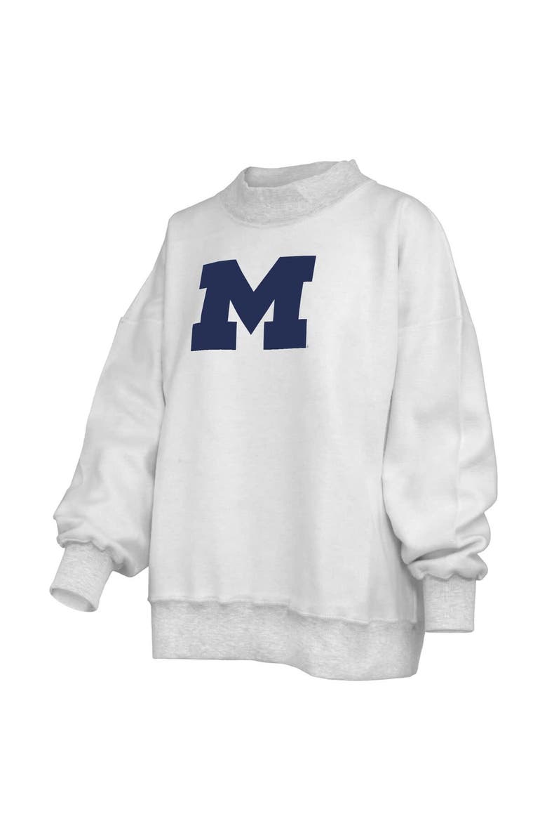 PRESSBOX Women's Pressbox Heather Gray Michigan Wolverines Reversible Sweatshirt, Alternate, color, Heather Gray