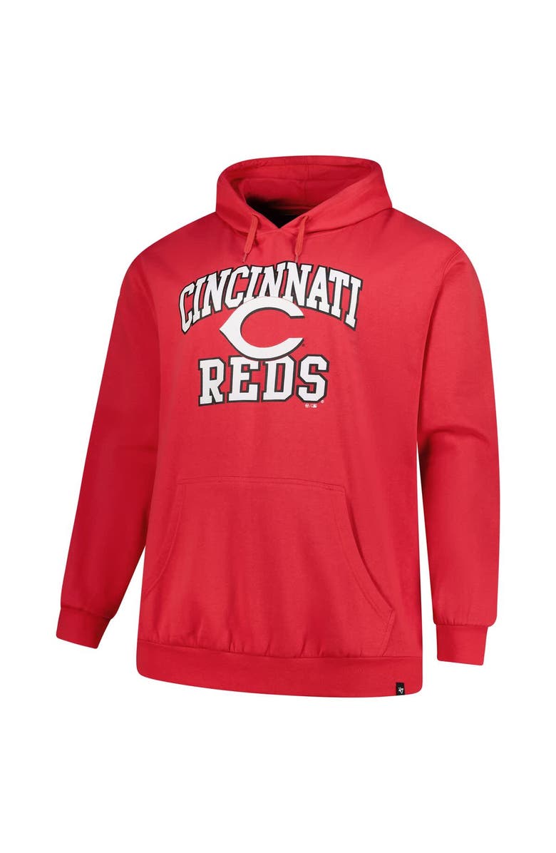 '47 Men's '47 Red Cincinnati Reds Big & Tall Velocity Fleece Pullover Hoodie, Alternate, color, Red