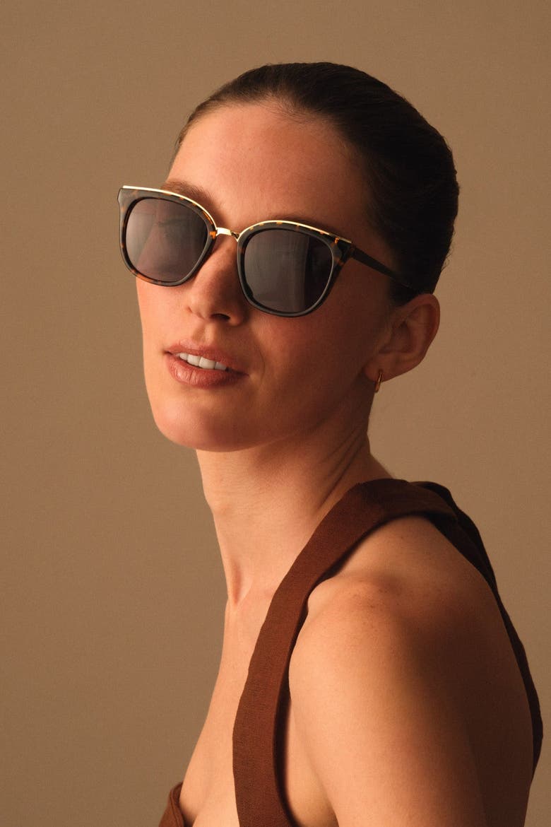 Provence Soft Square Sunglasses in Tortoiseshell, Alternate, color, Tortoiseshell