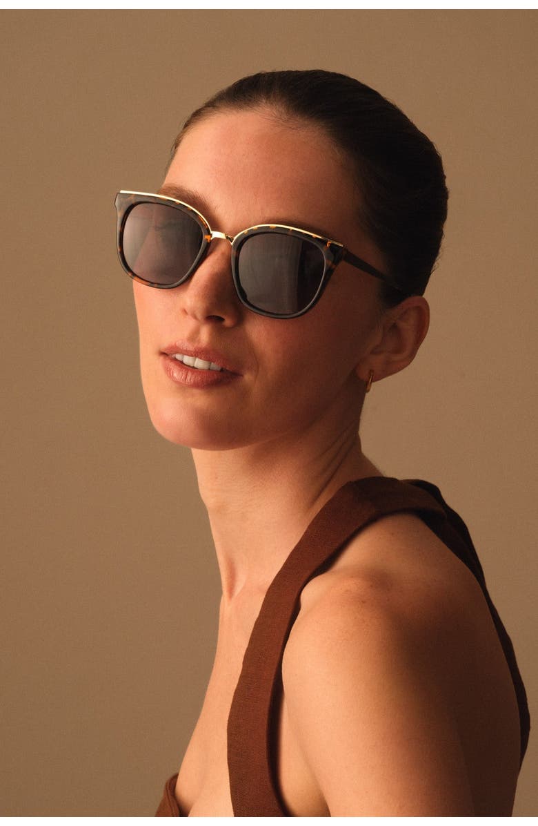 Katie Loxton Provence Soft Square Sunglasses in Tortoiseshell, Alternate, color, Tortoiseshell