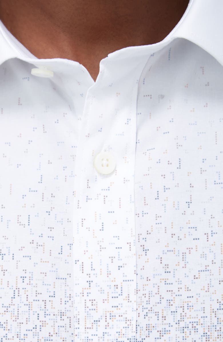 Bugatchi Julian Shaped Fit Stretch Print Button-Up Shirt, Alternate, color,