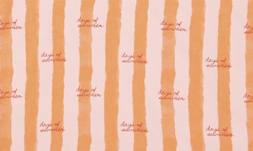The Sunday Collective Kids' Stripe Organic Cotton Button-up Shirt In Orange Stripe
